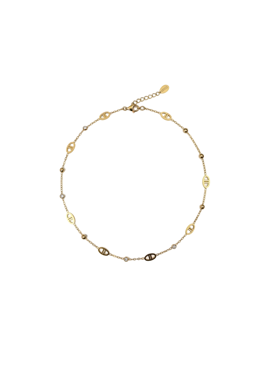 Collier doré avec logos CD