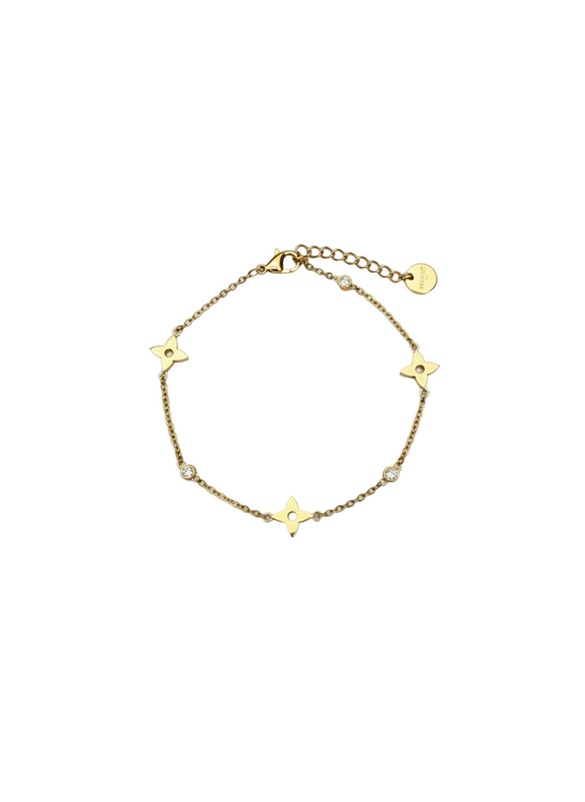 Bracelet 3 trèfles pointus arrondi