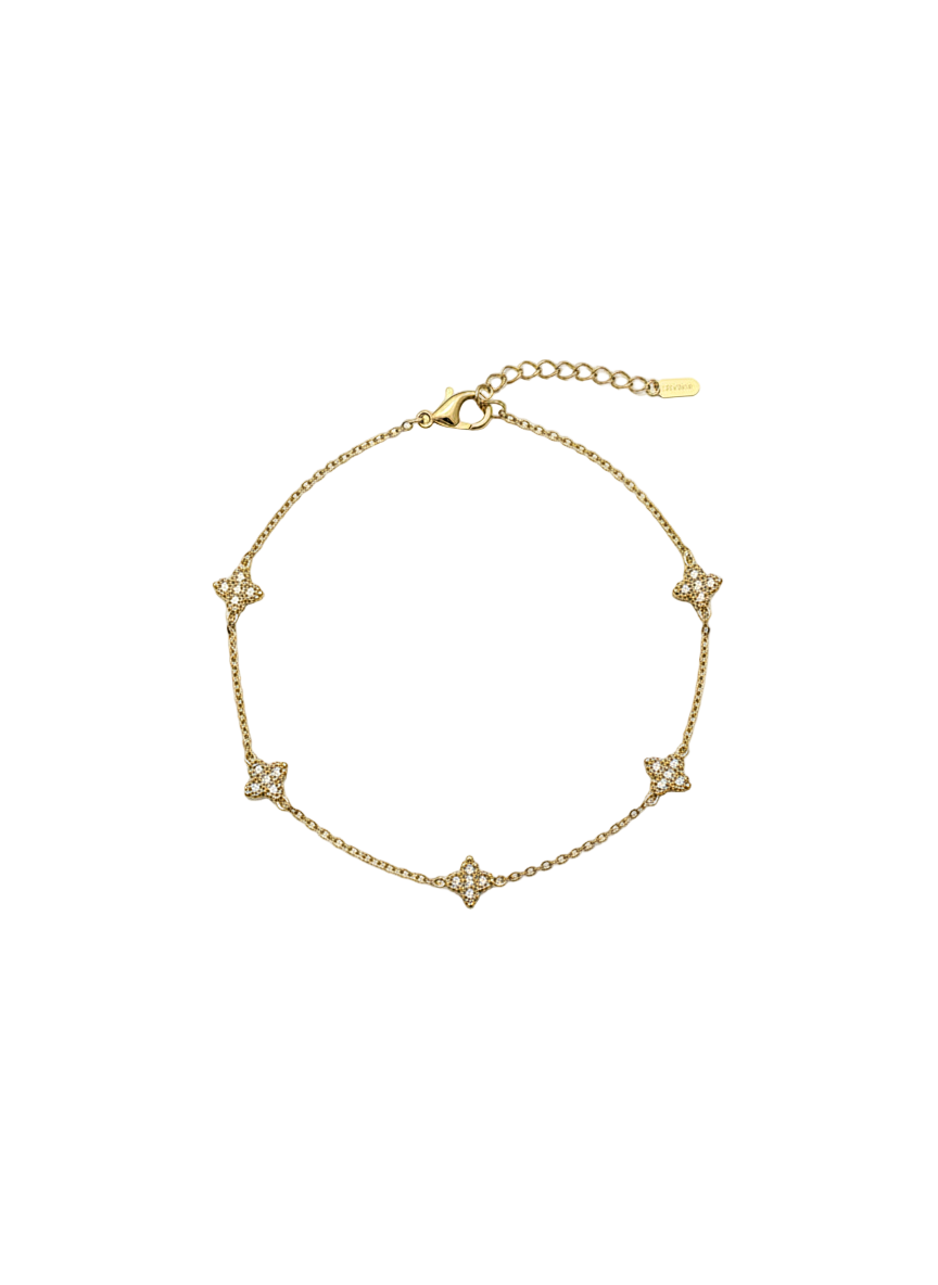 Bracelet 4 trèfles fond blanc