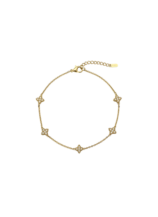 Bracelet 4 trèfles fond blanc