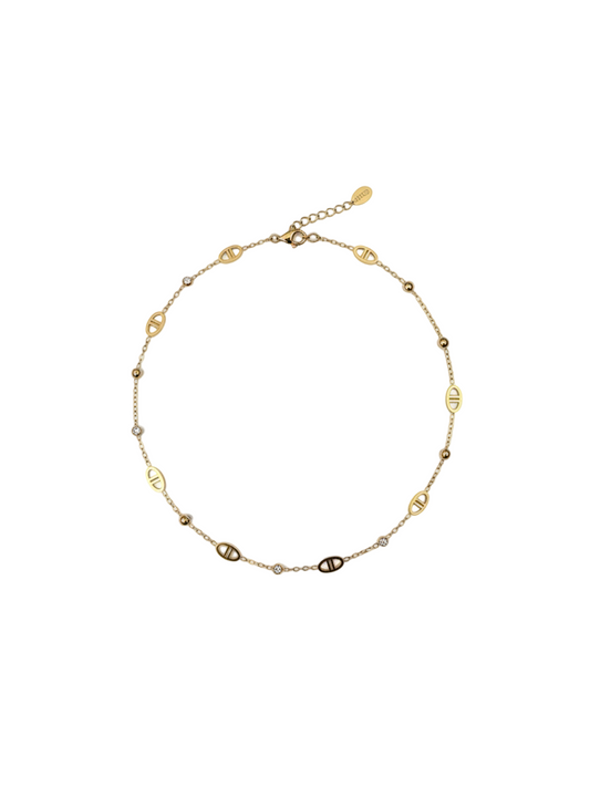 Collier doré avec logos CD